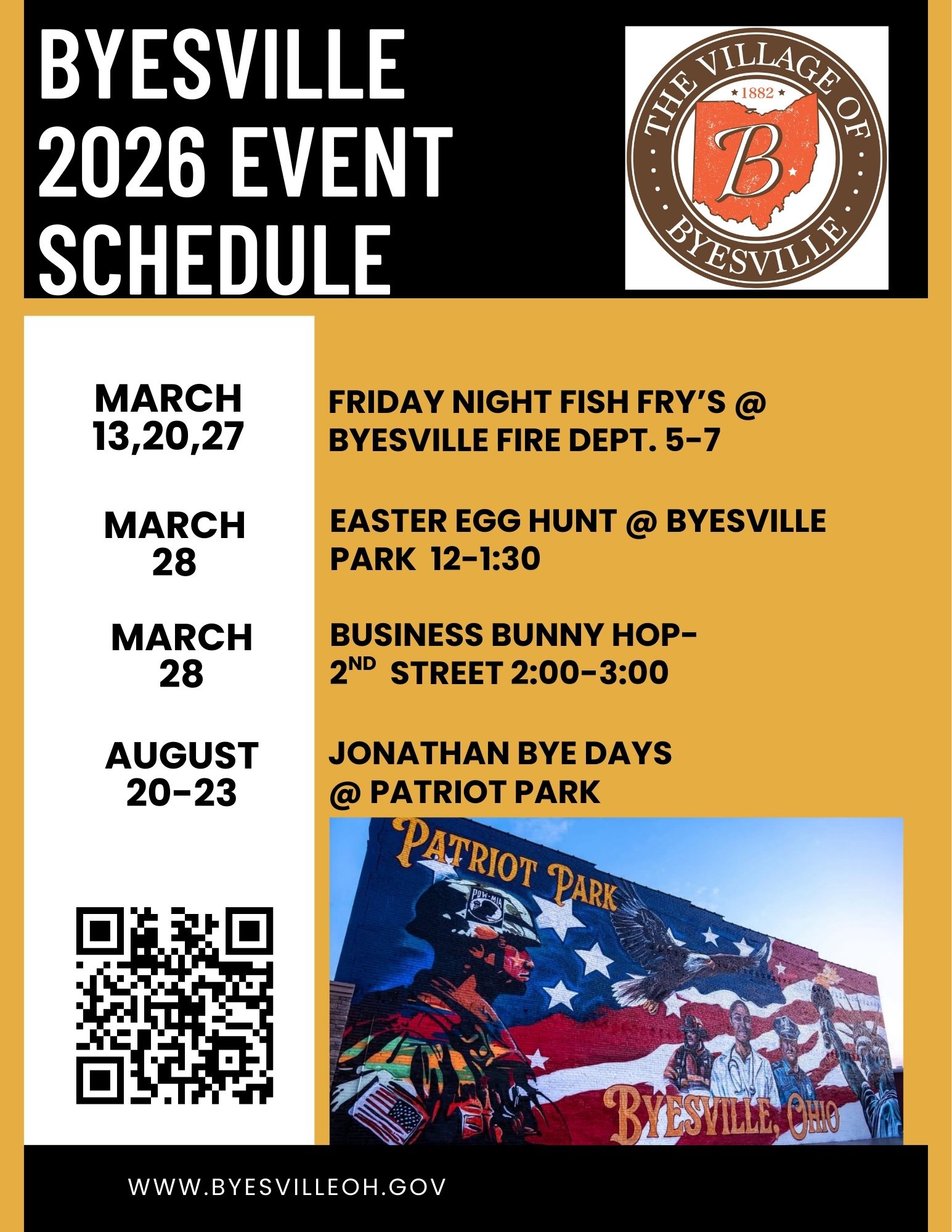 Village of Byesville 2026 Event Schedule